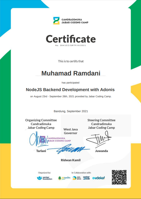 AdonisJs Certificate